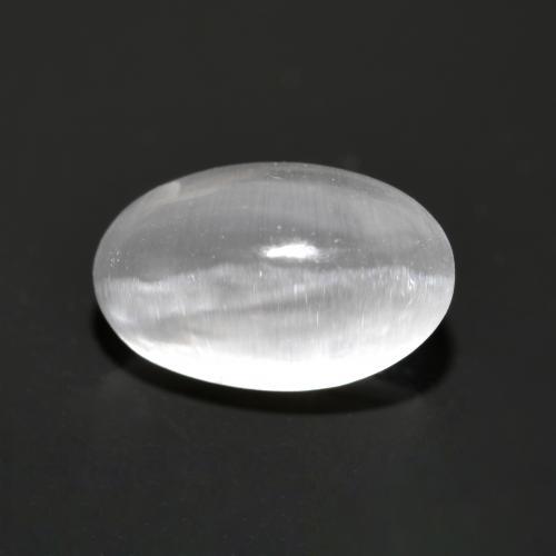 Sillimanite œil de chat Blanc naturelle Coupe ovale, 1.35 ct, Transparent