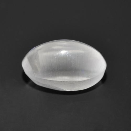 Sillimanite œil de chat Blanc naturelle Coupe ovale, 1.35 ct, Transparent