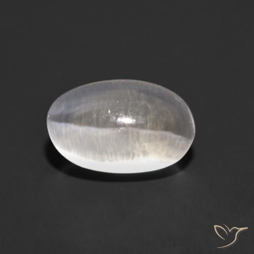 Sillimanite œil de chat Gris très clair naturelle ovale, 1.27 ct, Transparent