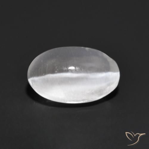 Sillimanite œil de chat Gris très clair naturelle ovale, 0.94 ct, Transparent