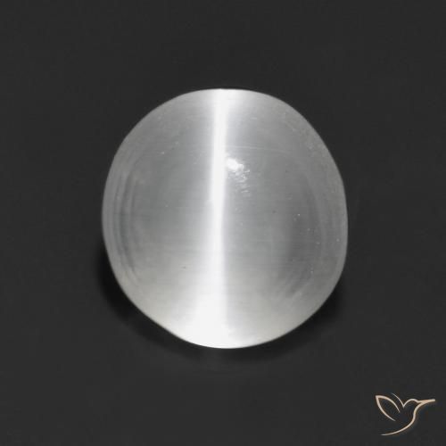 1.44ct Naturel Blanc Sillimanite œil de chat, Tour, Transparent