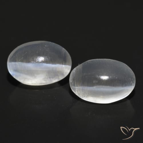 2.15ctw Naturel Gris très clair Sillimanite œil de chat, ovale, Transparent
