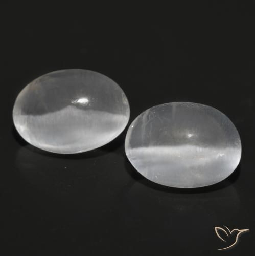 2.28ctw Naturel Gris très clair Sillimanite œil de chat, ovale, Transparent
