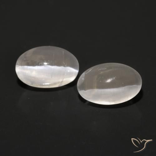 1.58ctw Naturel Gris très clair Sillimanite œil de chat, ovale, Translucide