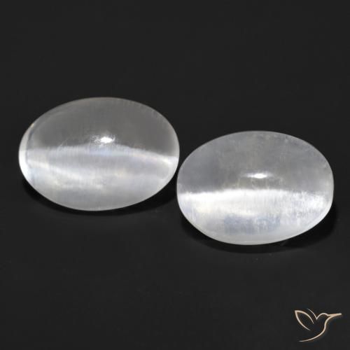 2.27ctw Naturel Gris très clair Sillimanite œil de chat, ovale, Transparent
