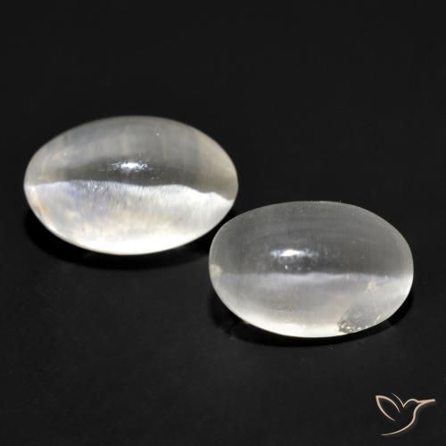 2.53ctw Naturel Gris très clair Sillimanite œil de chat, ovale, Transparent