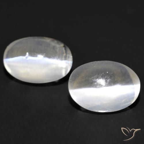 1.89ctw Naturel Gris très clair Sillimanite œil de chat, ovale, Transparent