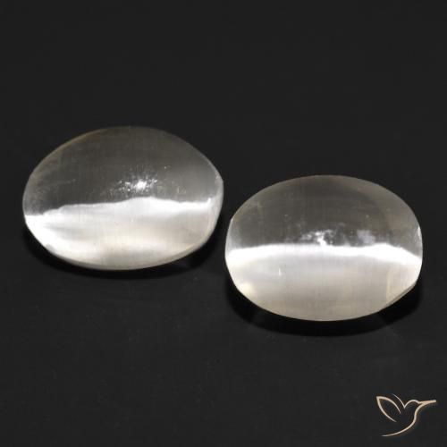 1.78ctw Naturel Gris très clair Sillimanite œil de chat, ovale, Translucide