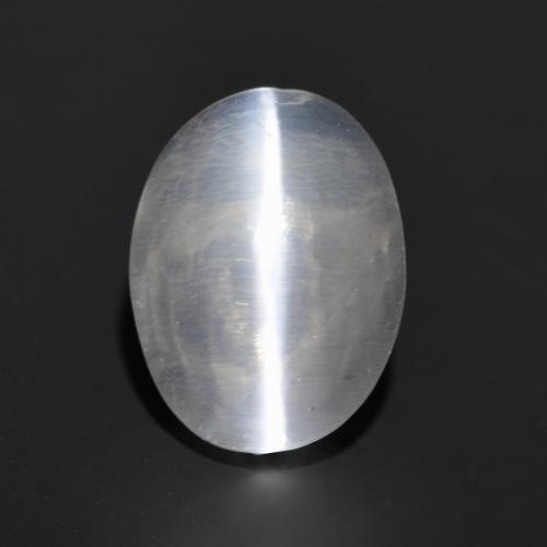 Sillimanite œil de chat Blanc naturelle Coupe ovale, 1.35 ct, Transparent