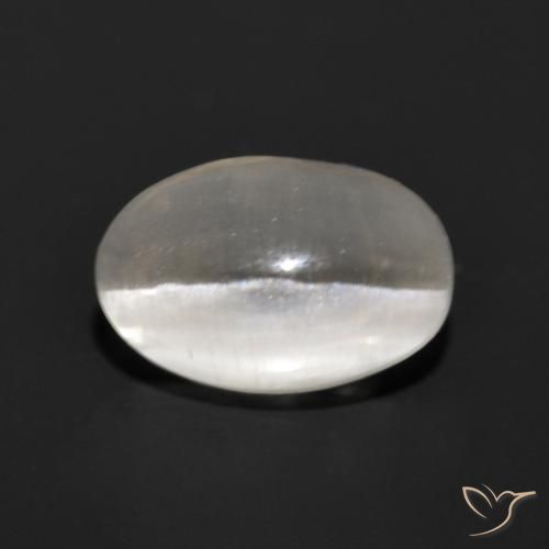 Sillimanite œil de chat Gris très clair naturelle ovale, 1.14 ct, Translucide