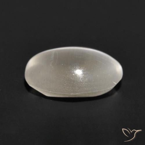 Sillimanite œil de chat Gris très clair naturelle ovale, 1.11 ct, Translucide