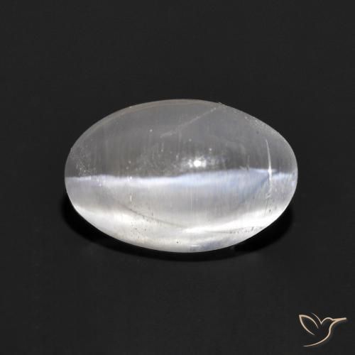 Sillimanite œil de chat Gris très clair naturelle ovale, 1.24 ct, Transparent