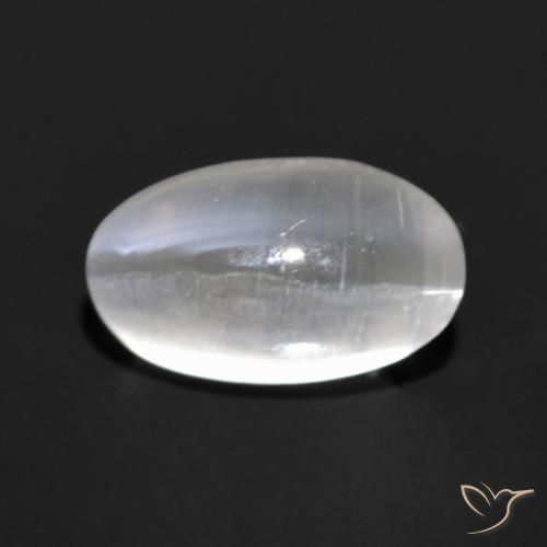 1.35ct Naturel Gris très clair Sillimanite œil de chat, ovale, Transparent