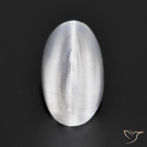 Sillimanite œil de chat Gris très clair naturelle ovale, 1.35 ct, Transparent