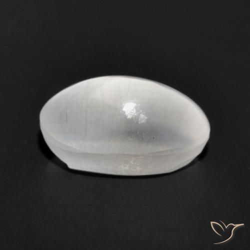 Sillimanite œil de chat Gris très clair naturelle ovale, 1.35 ct, Transparent