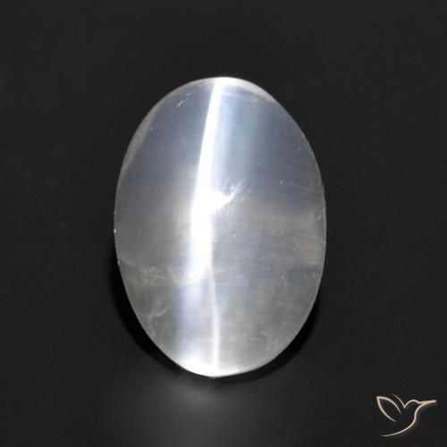 Sillimanite œil de chat Gris très clair naturelle ovale, 1.06 ct, Transparent