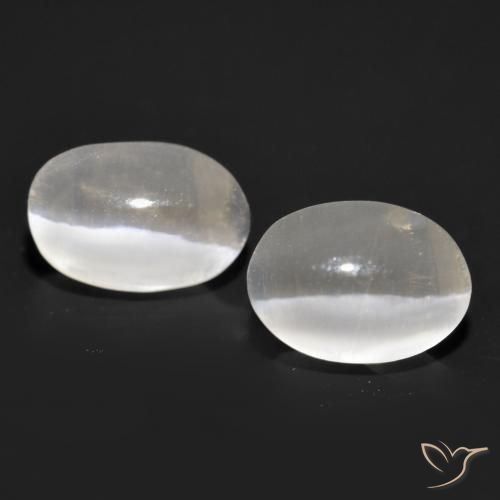 2.11ctw Naturel Blanc Sillimanite œil de chat, ovale, Transparent