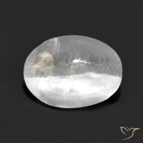 Sillimanite œil de chat Gris très clair naturelle ovale, 1.32 ct, Transparent