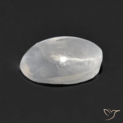Sillimanite œil de chat Gris très clair naturelle ovale, 1.32 ct, Transparent