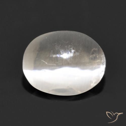 Sillimanite œil de chat Gris très clair naturelle ovale, 1.11 ct, Transparent