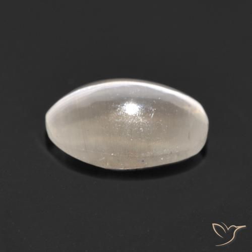 Sillimanite œil de chat Gris très clair naturelle ovale, 1.24 ct, Translucide