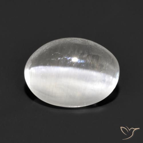Sillimanite œil de chat Gris très clair naturelle ovale, 1.17 ct, Transparent