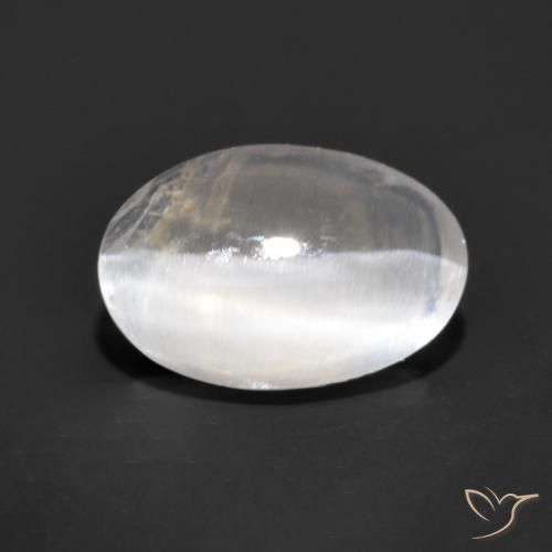 Sillimanite œil de chat Gris très clair naturelle ovale, 1.17 ct, Transparent