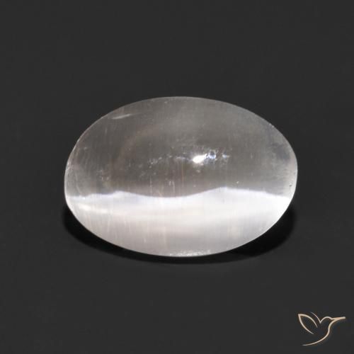 Sillimanite œil de chat Gris très clair naturelle Coupe ovale, 1.48 ct, Transparent