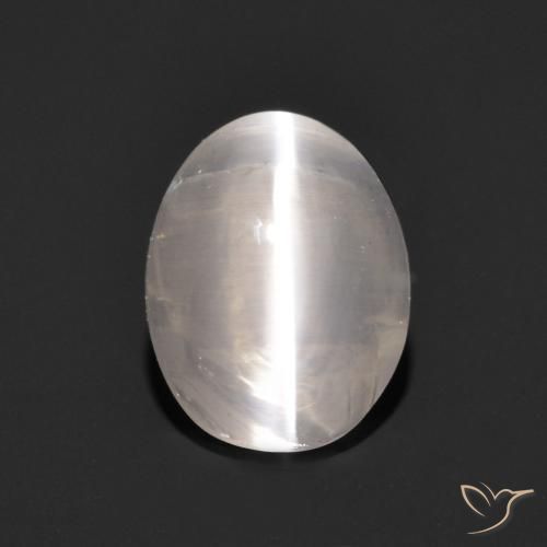 1.18ct Naturel Gris très clair Sillimanite œil de chat, ovale, Transparent