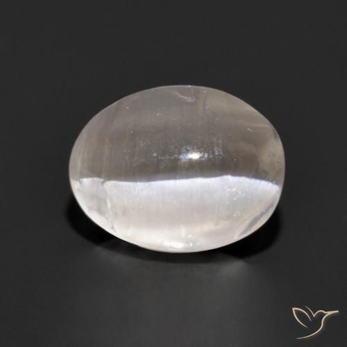 Sillimanite œil de chat Gris très clair naturelle ovale, 1.18 ct, Transparent