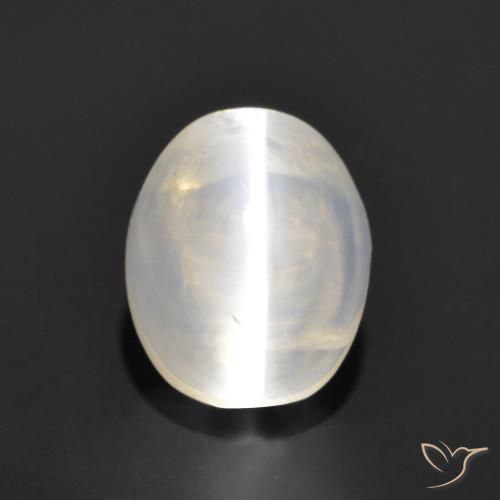 0.96ct Naturel Gris très clair Sillimanite œil de chat, ovale, Transparent