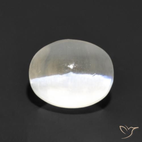 Sillimanite œil de chat Gris très clair naturelle ovale, 0.96 ct, Transparent