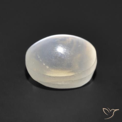Sillimanite œil de chat Gris très clair naturelle ovale, 0.96 ct, Transparent