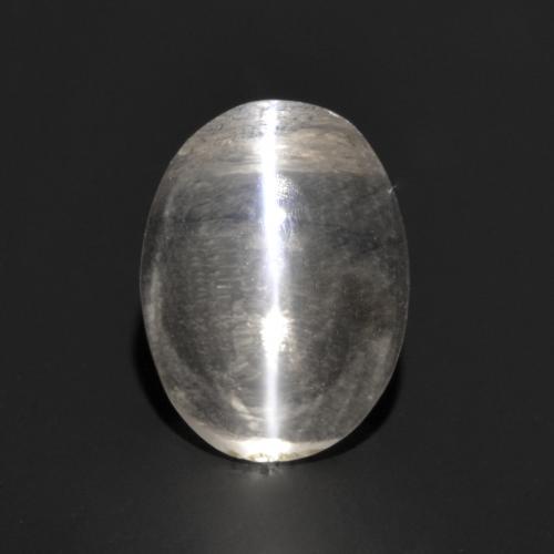 Sillimanite œil de chat Gris très clair naturelle Coupe ovale, 1.03 ct, Transparent