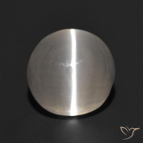 1.87ct Naturel Gris très clair Sillimanite œil de chat, Tour, Translucide