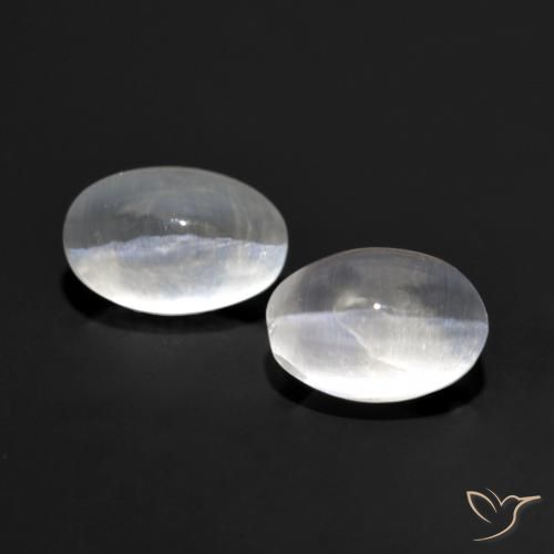 2.07ctw Naturel Blanc clair Sillimanite œil de chat, ovale, Transparent