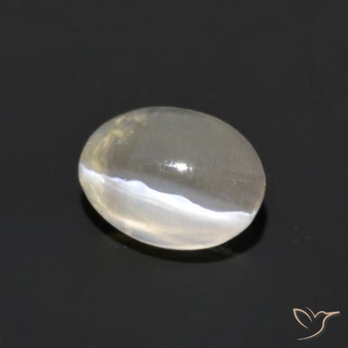 Sillimanite œil de chat Blanc chaud naturelle ovale, 1.14 ct, Transparent