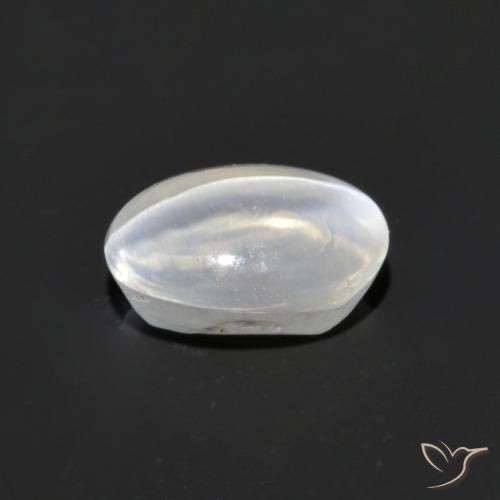 Sillimanite œil de chat Blanc clair naturelle ovale, 1.19 ct, Transparent