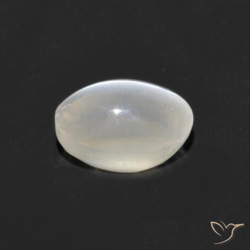 Sillimanite œil de chat Blanc chaud naturelle ovale, 1.06 ct, Transparent