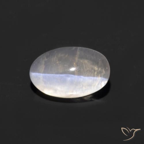 Sillimanite œil de chat Blanc naturelle ovale, 1.34 ct, Transparent