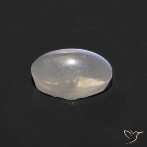 Sillimanite œil de chat Blanc naturelle ovale, 1.34 ct, Transparent