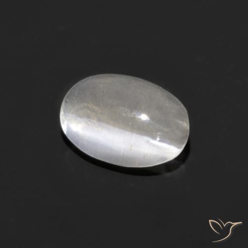 0.92ct Naturel Blanc Sillimanite œil de chat, ovale, Transparent
