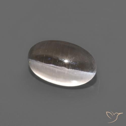 Sillimanite œil de chat Brun moyen naturelle ovale, 1.12 ct, Transparent