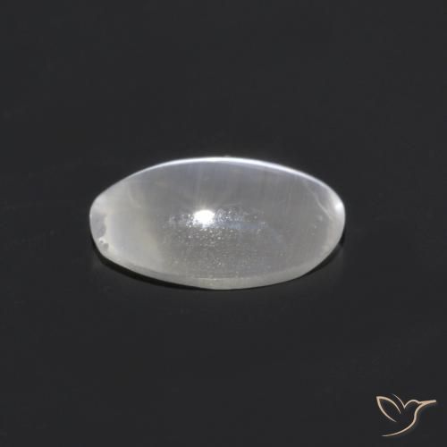 Sillimanite œil de chat Blanc chaud naturelle ovale, 0.76 ct, Transparent