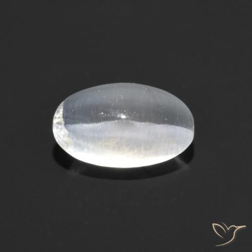 1.10ct Naturel Blanc Sillimanite œil de chat, ovale, Transparent