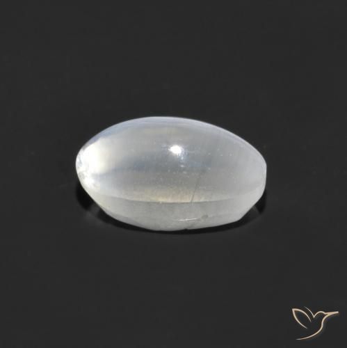 Sillimanite œil de chat Blanc naturelle ovale, 1.10 ct, Transparent