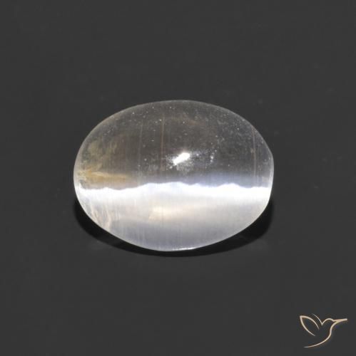 Sillimanite œil de chat Blanc chaud naturelle ovale, 0.78 ct, Transparent