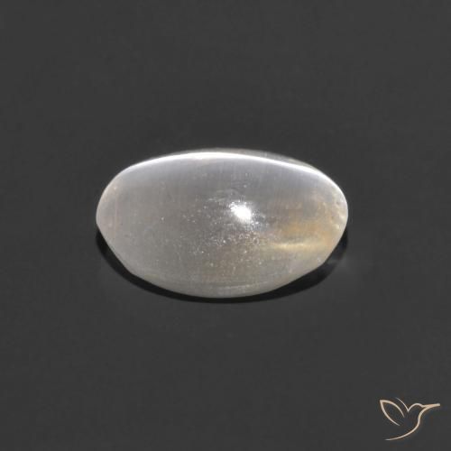 Sillimanite œil de chat Blanc chaud naturelle ovale, 0.78 ct, Transparent