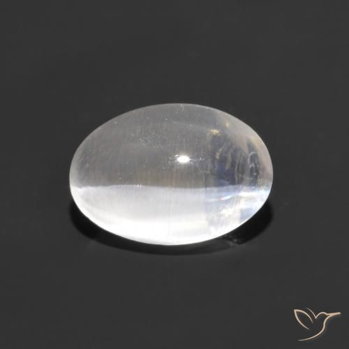 Sillimanite œil de chat Blanc naturelle ovale, 1.10 ct, Transparent