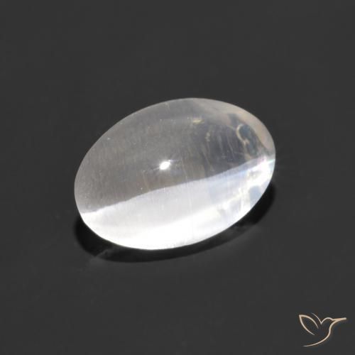 Sillimanite œil de chat Blanc naturelle ovale, 1.10 ct, Transparent